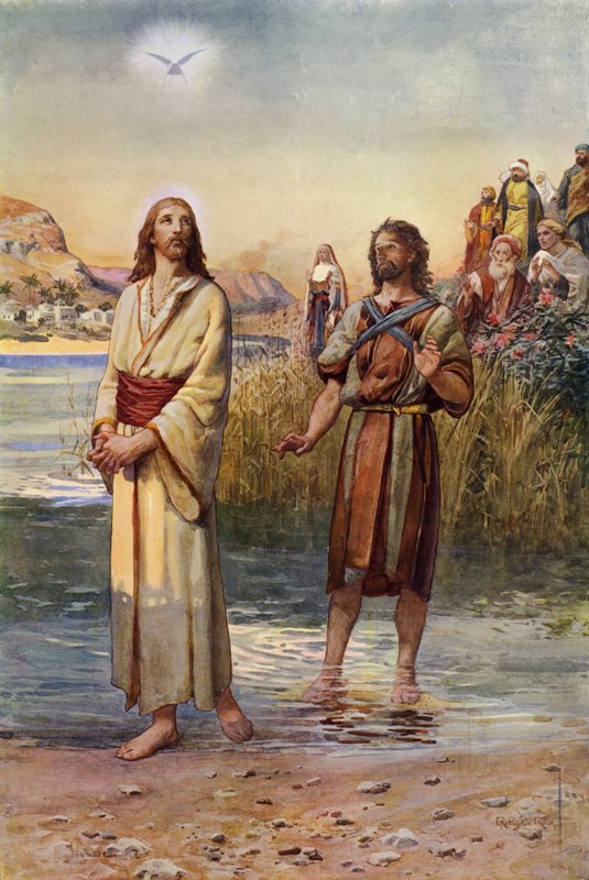 Jesu dop (färg litho) av Robert Payton Reid