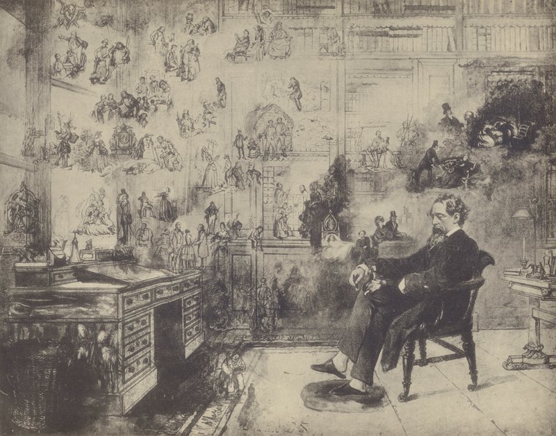 Souvenir of Dickens (litho) av Robert William Buss