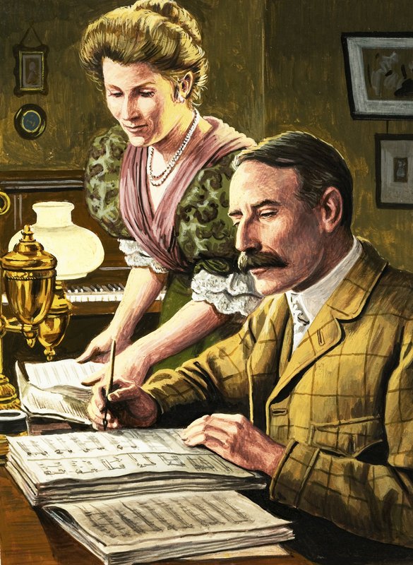 Edward Elgar och hans hustru Caroline Alice av Roger Payne