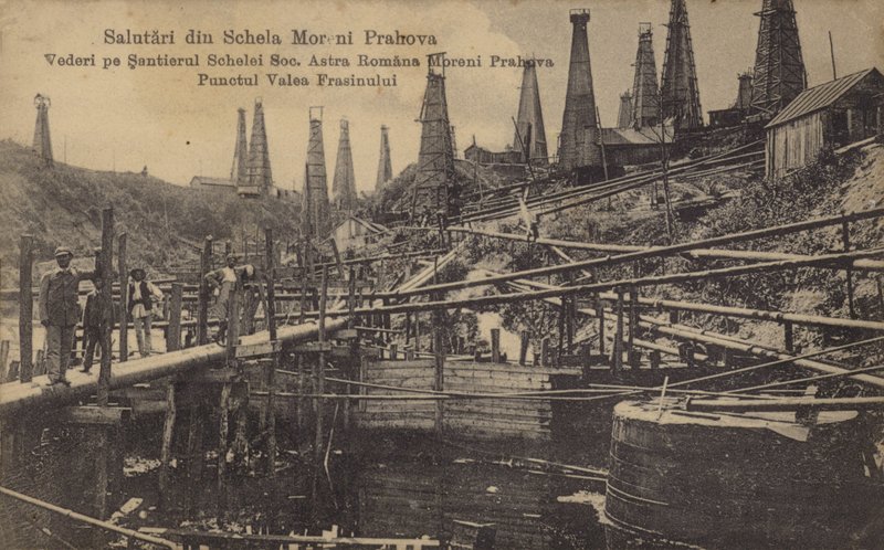 Oljekällor, Moreni, Rumänien av Romanian School