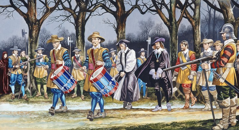 Charles I:s sista promenad (gouache på papper) av Ron Embleton