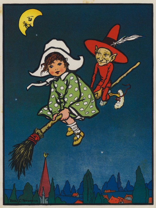 Marjorie och Red Elf (färg litho) av Rosa Clementina Petherick