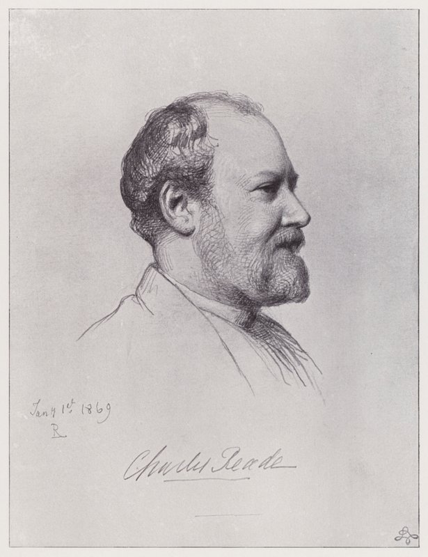 Charles Reade (litho) av Rudolf Lehmann