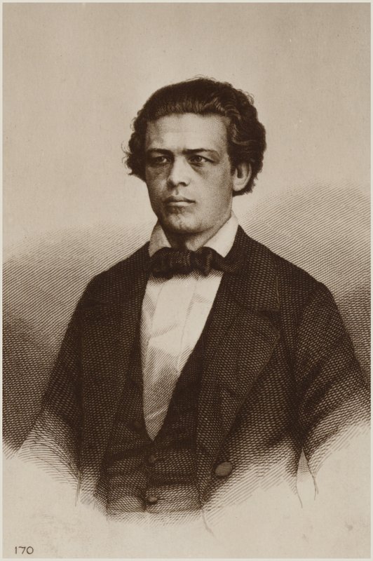 Porträtt av Anton Rubinstein av Russian School