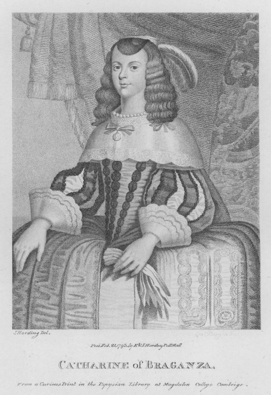 Katarina av Braganza (gravyr) av S. (after) Harding