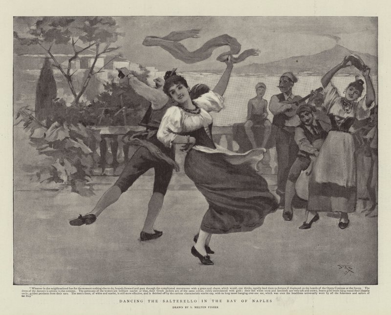 Dansar Salterello i Neapelbukten av Samuel Melton Fisher
