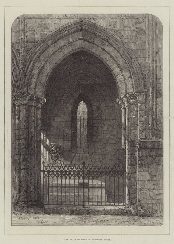 Scotts grav i Dryburgh Abbey av Samuel Read
