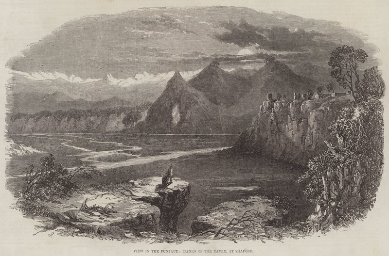 Utsikt i Punjaub, Banks of the Ravee, vid Shapore av Samuel Read