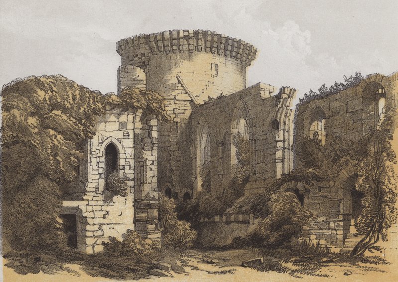Bothwell Castle (chromolitho) av Samuel Prout