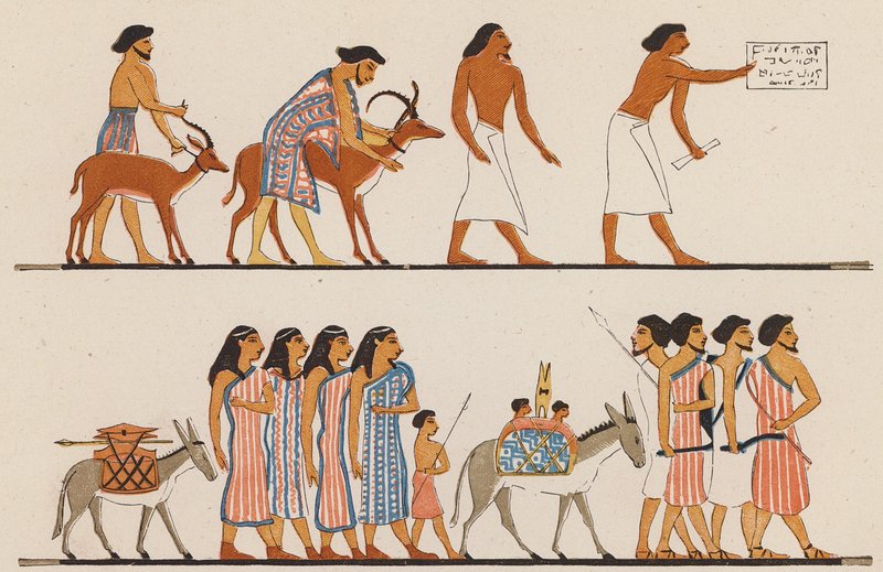 Fornegyptisk konst (färglitografi) av School Egyptian