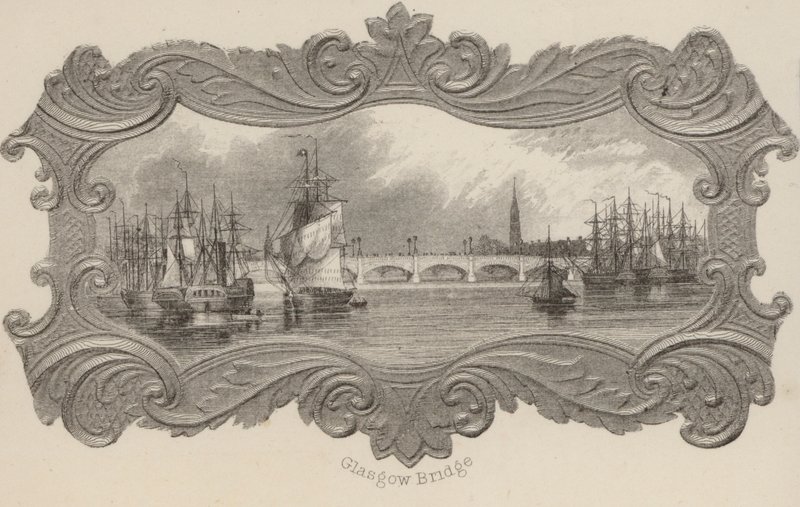 Glasgow Bridge, Skottland (litho) av Scottish School