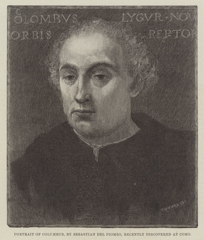 Porträtt av Columbus, nyligen upptäckt i Como av Sebastiano del Piombo