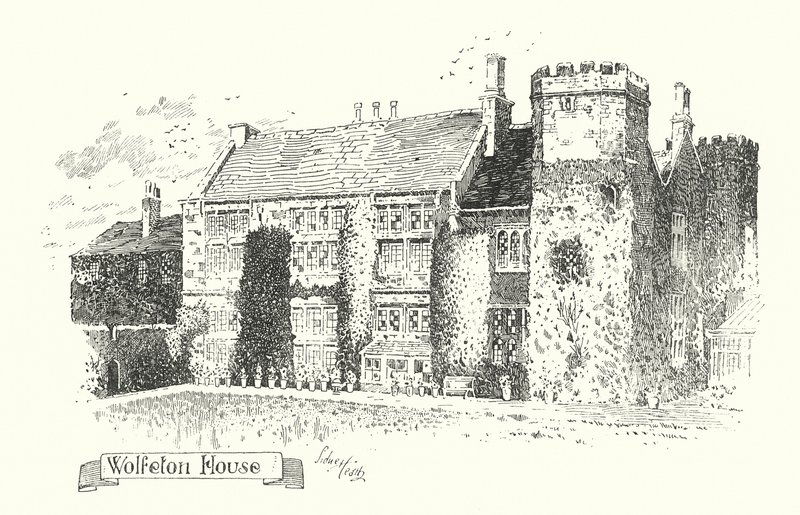 Dorset: Wolfeton House (litografi) av Sidney Heath