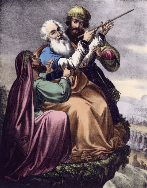Moses ber om framgång för Israel mot amalekiterna av Siegfried Detler Bendixen
