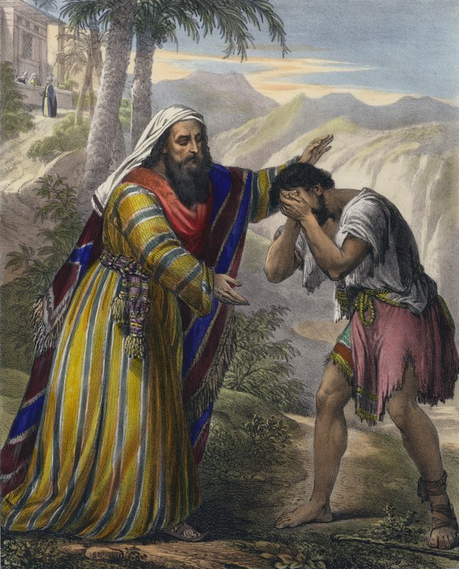 Den förlorade sonen (färgad gravyr) av Siegfried Detler Bendixen