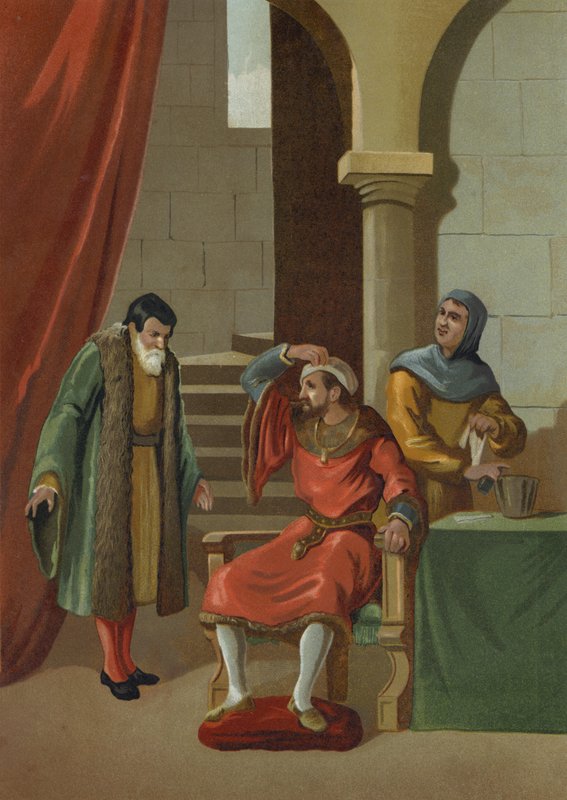 Johannes II av Aragon och Navarra genomgår en grå starroperation av Spanish School