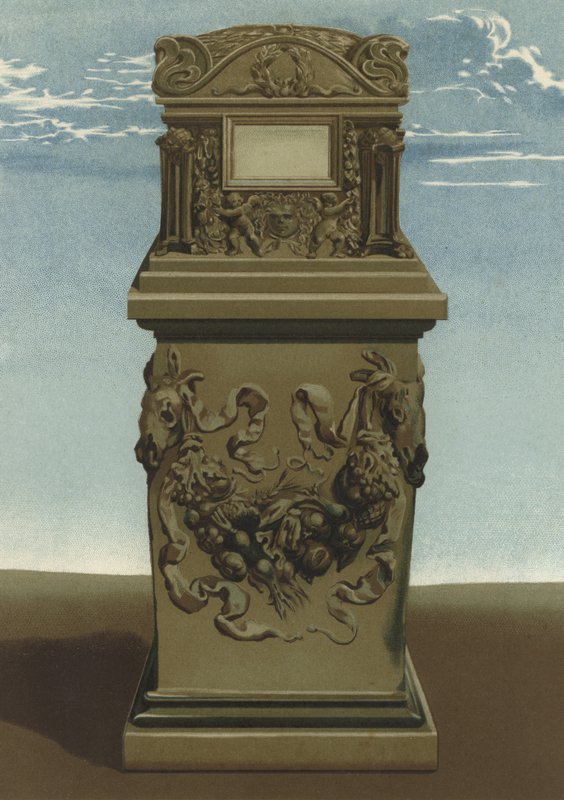 Romersk begravningsurna (chromolitho) av Spanish School