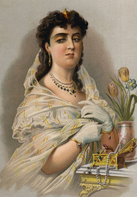 Fåfänga (chromolitho) av Spanish School