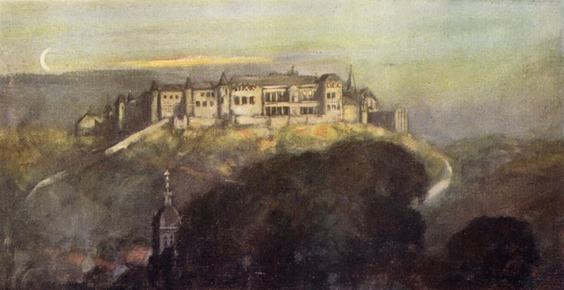 Chateau de Joinville (färg litho) av Stephen Reid