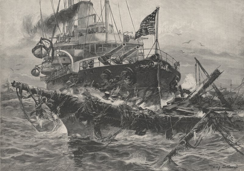 En amerikansk krigsman som förstör ödemarker i Atlanten av Stoewer Willy