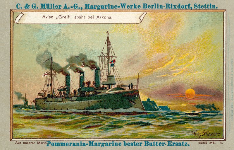 Tysk aviso Greif rekognoscerar utanför Arkona (kromolit) av Stoewer Willy