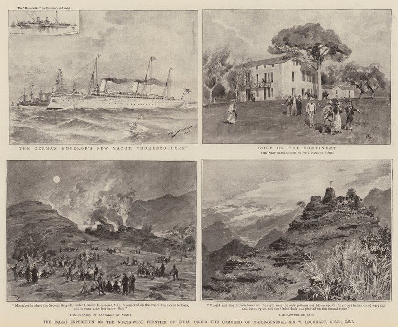 Isazai-expeditionen på Indiens nordvästra gräns, under befäl av generalmajor Sir W Lockhart, KCB, CSI av Stoewer Willy