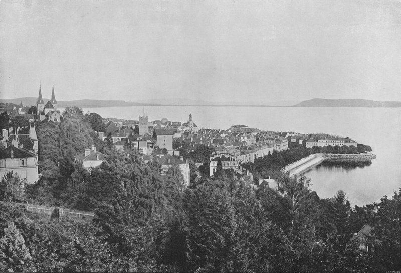 Neuchatel, Vue Generale (s/v foto) av Swiss Photographer