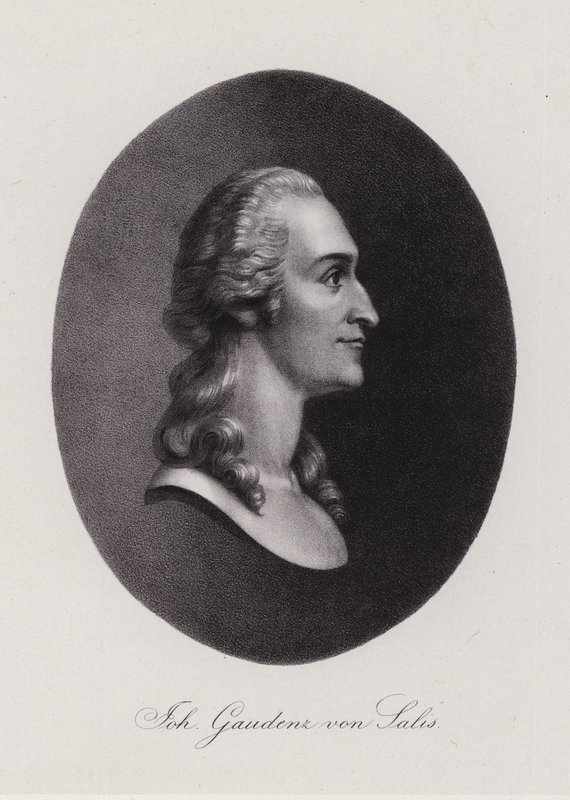 Johann Gaudenz von Salis-Seewis, schweizisk poet (gravyr) av Swiss School