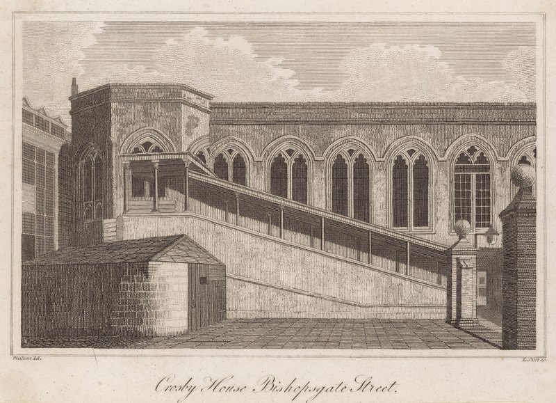 Crosby Hall, Bishopsgate Street, London av T. Prattent