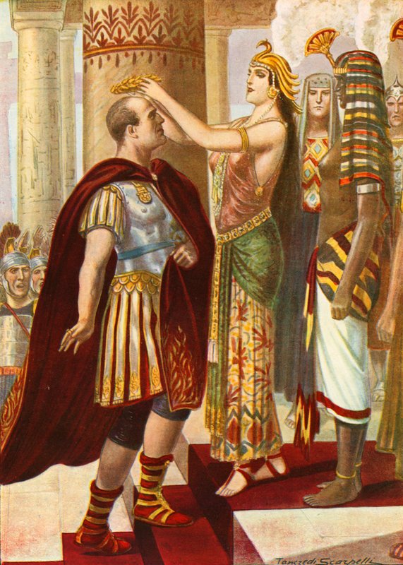 Cleopatra välkomnar Caesar av Tancredi Scarpelli
