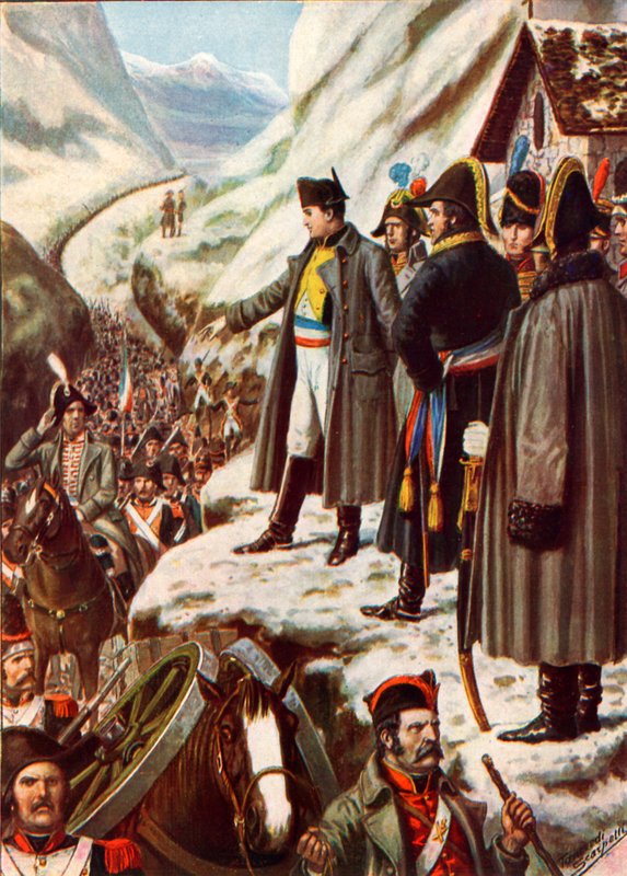 Napoleon vid Great St Bernard Pass av Tancredi Scarpelli