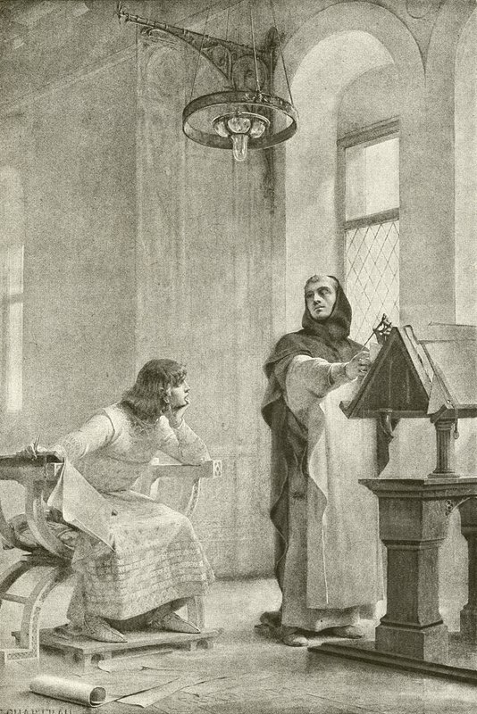 Ludvig IX:s utbildning (gravyr) av Theobald Chartran