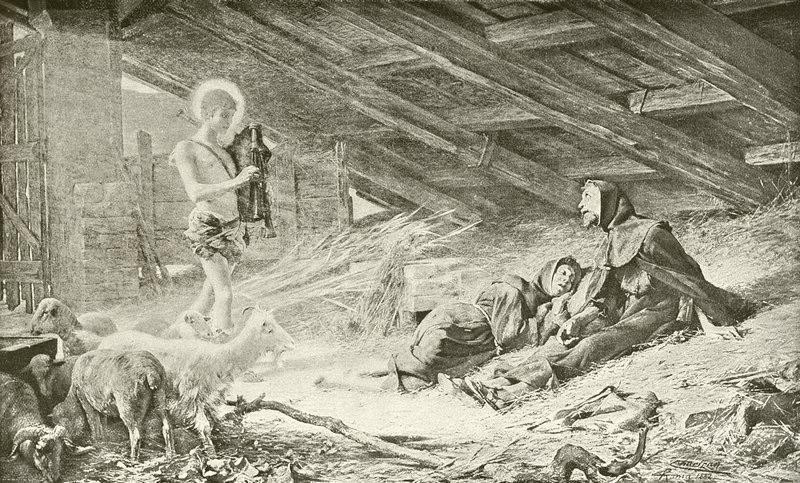 Visionen av den helige Franciskus (gravyr) av Theobald Chartran