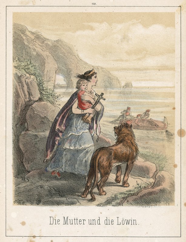 Mamman och lejonet av Theodor Hosemann