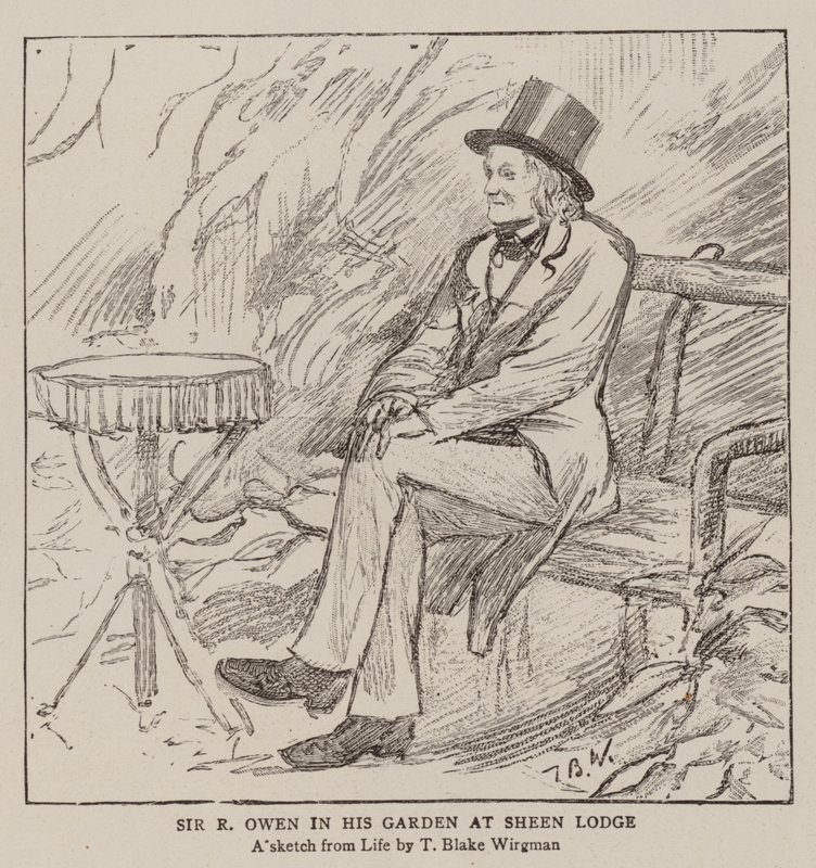 Sir R Owen i sin trädgård på Sheen Lodge av Theodore Blake Wirgman