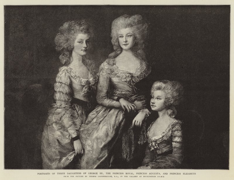Porträtt av tre döttrar till George III, Princess Royal, Princess Augusta och Princess Elizabeth av Thomas Gainsborough