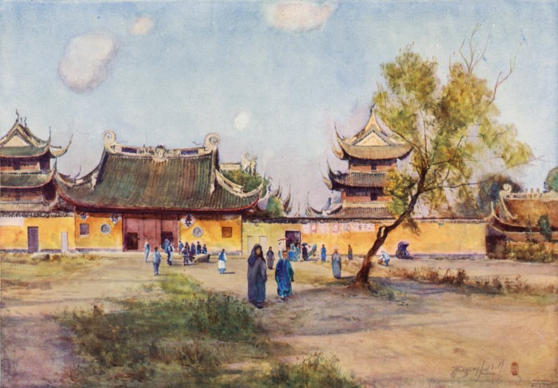 Loongwha-templen, nära Shanghai av Thomas Hodgson Liddell