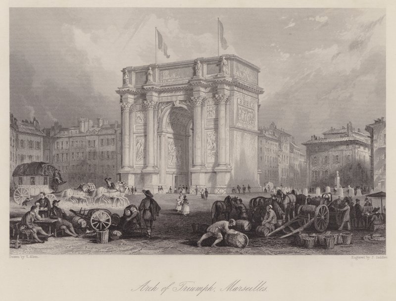 Triumfbågen, Marseille (gravyr) av Thomas (after) Allom