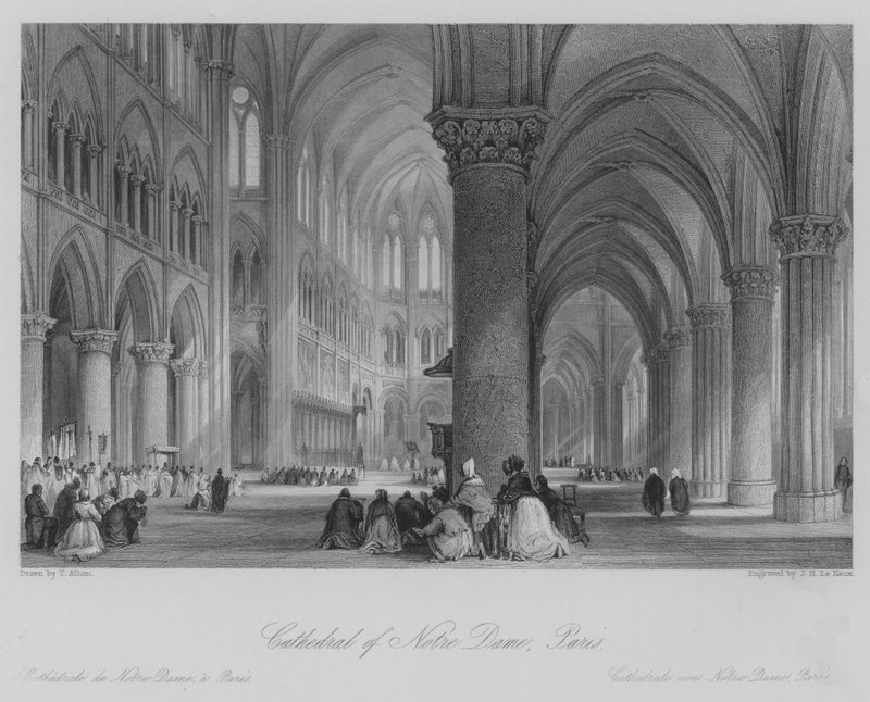 Notre Dame-katedralen, Paris (gravyr) av Thomas (after) Allom