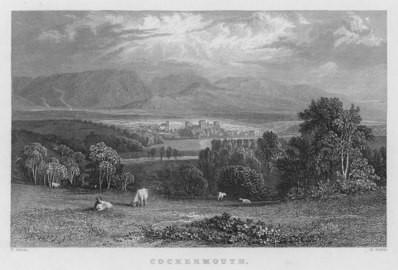 Cockermouth (gravyr) av Thomas (after) Allom