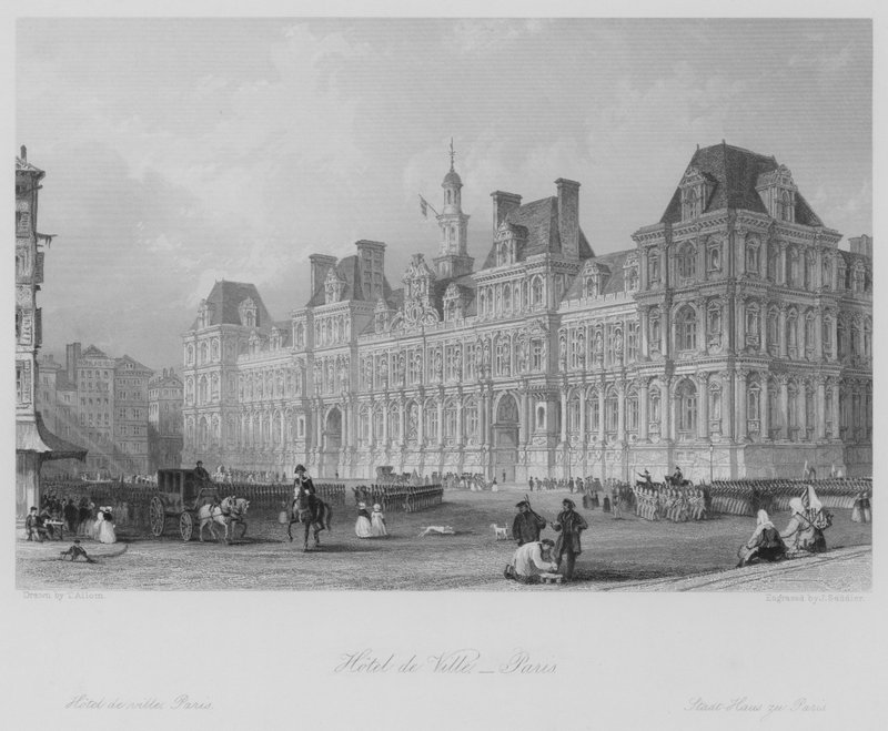 Hotel de Ville, Paris (gravyr) av Thomas (after) Allom
