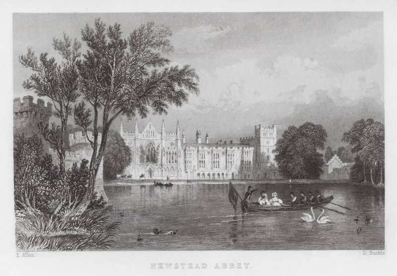 Newstead Abbey (gravyr) av Thomas (after) Allom