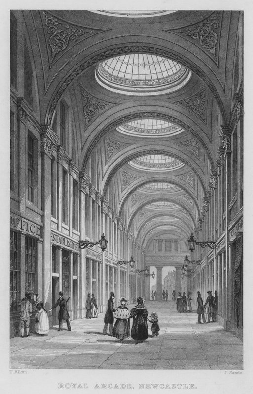 Royal Arcade, Newcastle (gravyr) av Thomas (after) Allom