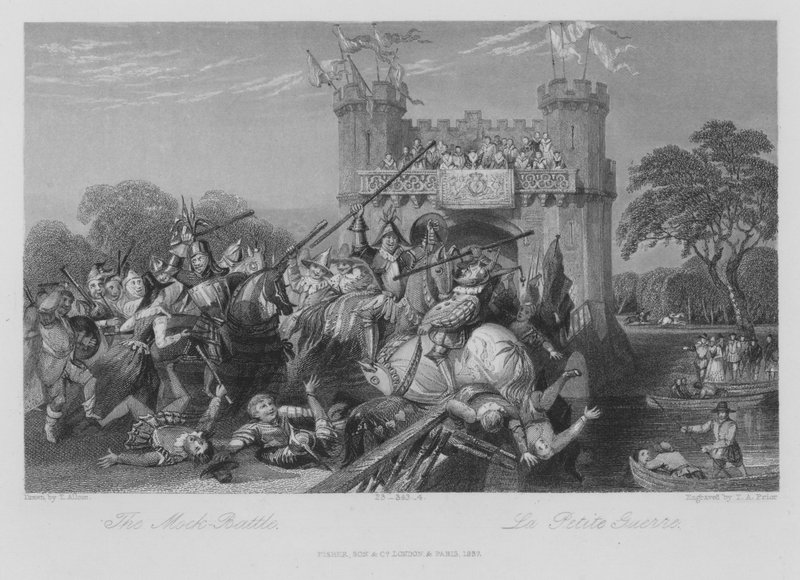 Mock-Battle (gravyr) av Thomas (after) Allom