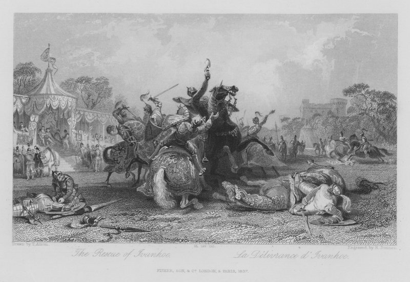 The Rescue of Ivanhoe (gravyr) av Thomas (after) Allom