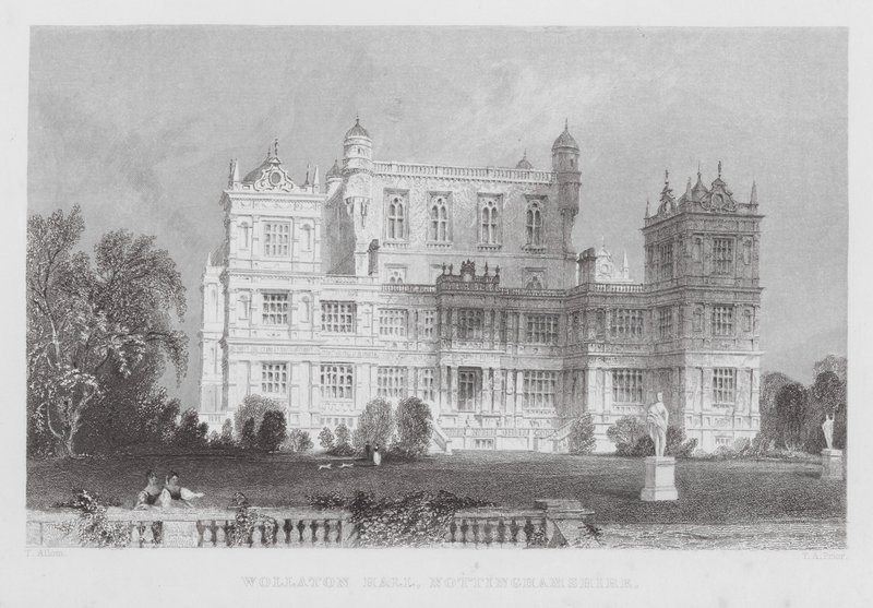 Wollaton Hall, Nottinghamshire (gravyr) av Thomas (after) Allom