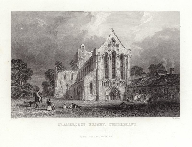 Lanercost Priory i Cumberland av Thomas Allom
