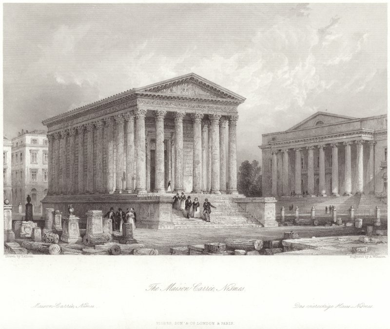 Maison Carree i Nimes av Thomas Allom