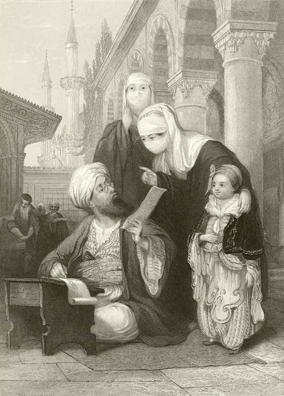 Den turkiska brevskrivaren av Thomas Allom