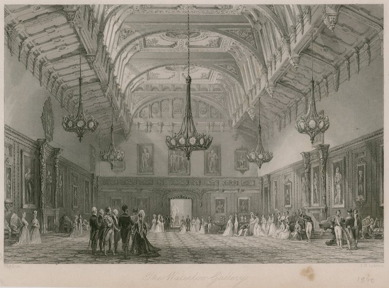 Waterloo Gallery, Buckingham Palace. Publicerad 1840 av Thomas Allom